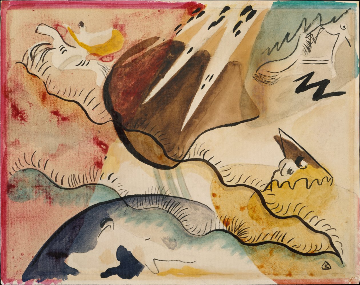 Regnlandskap, 1911 (wc på papir) av Wassily Kandinsky