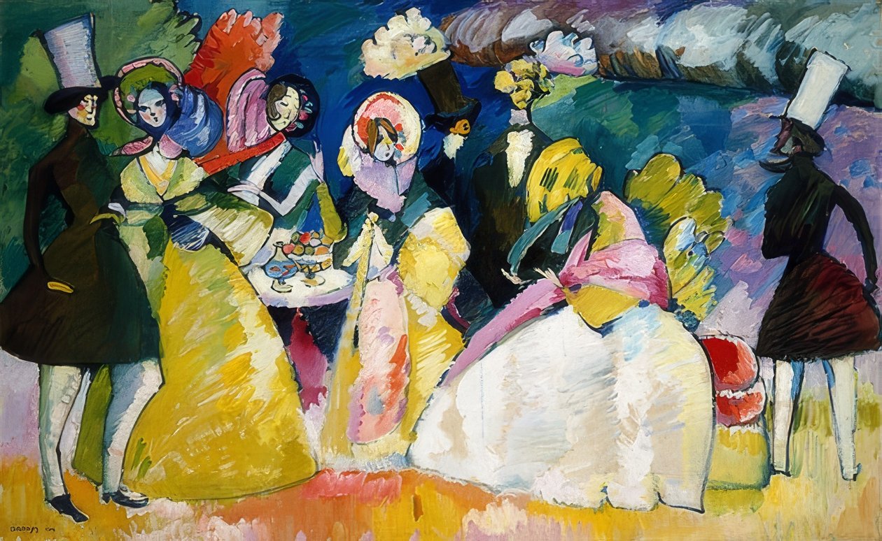 Krinolinsamfunnet. 1909 av Wassily Kandinsky
