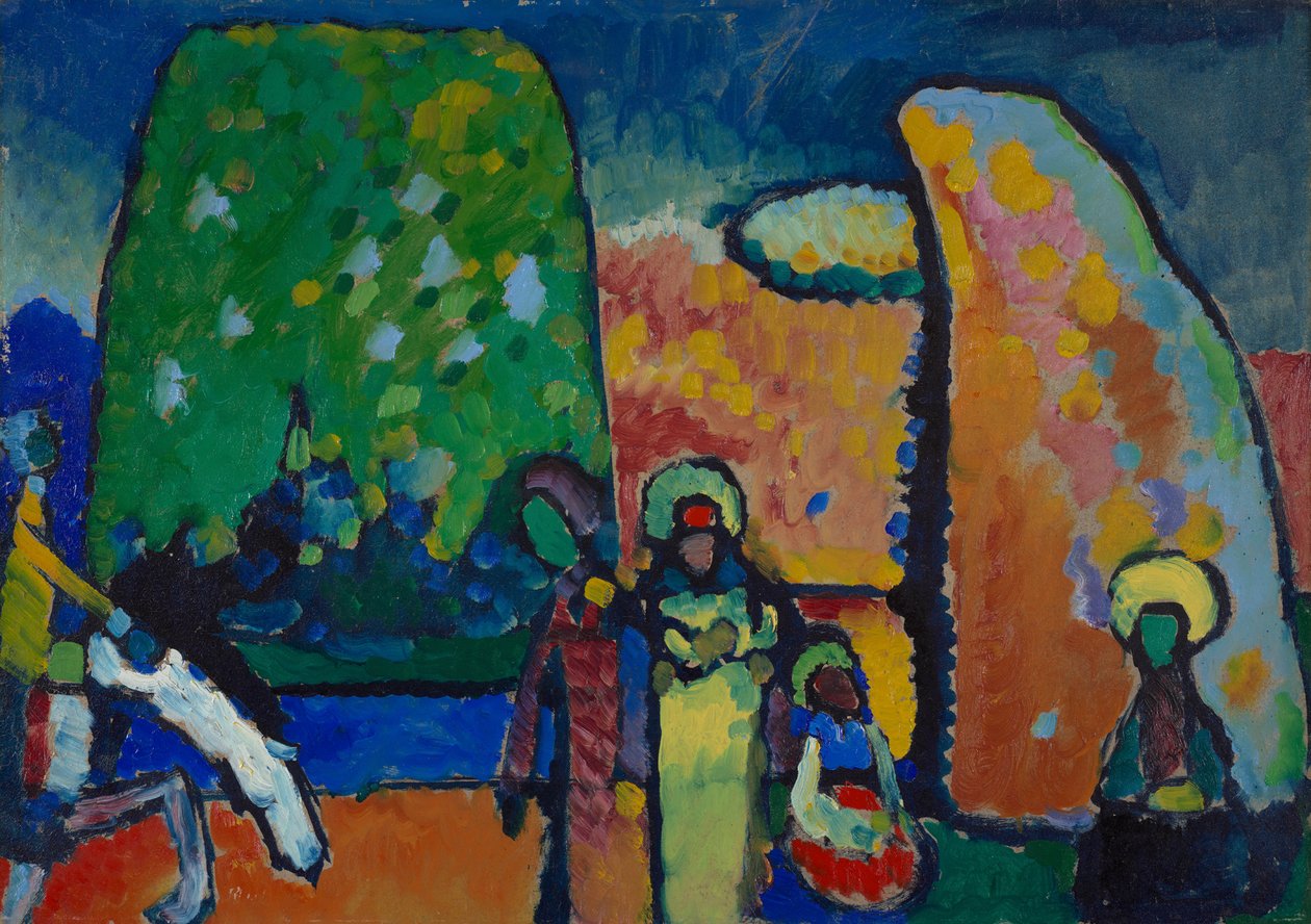 Studie for "Improvisasjon nr. 2 (begravelsesmarsj)" av Wassily Kandinsky
