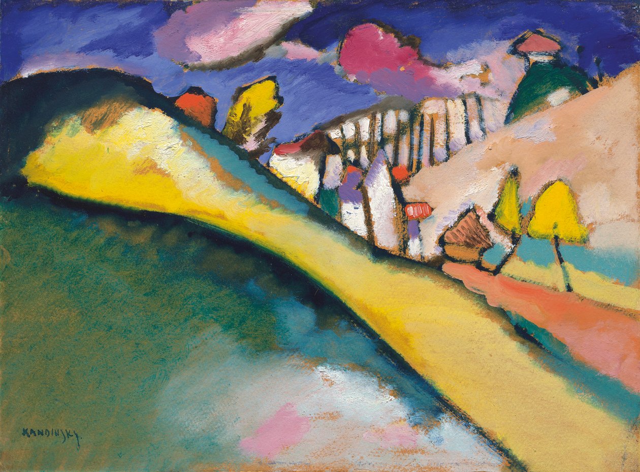 Studie for landskap (Dünaberg) av Wassily Kandinsky