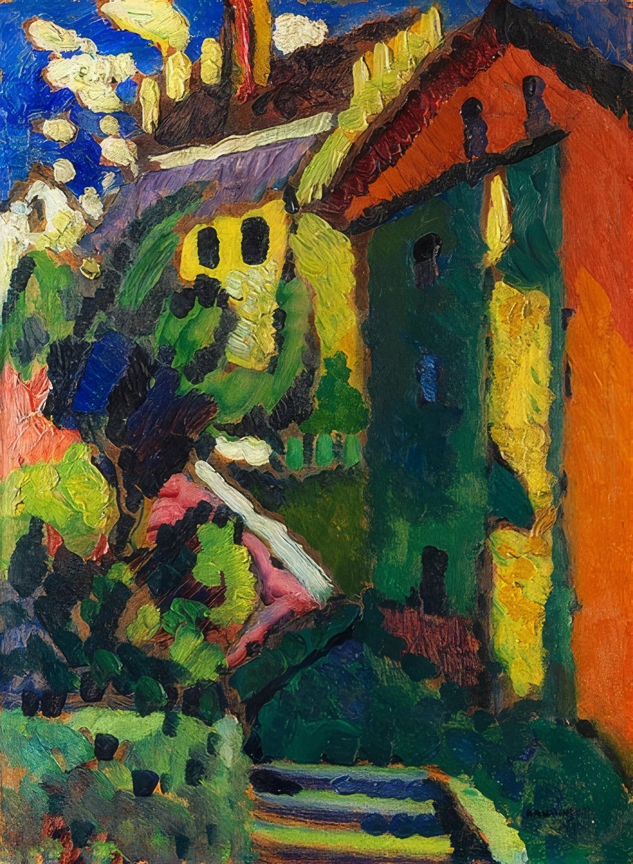 Trapp til slottet (Murnau). 1909 av Wassily Kandinsky