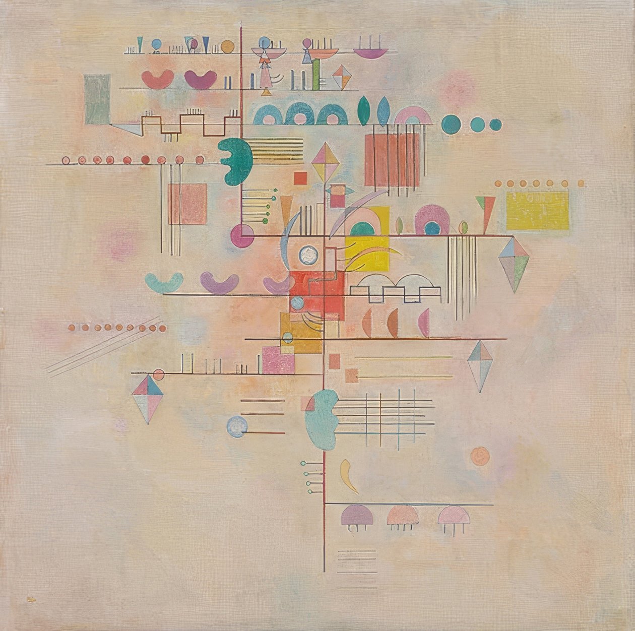 Zarter Aufstieg (Grasiøs stigning). 1934 av Wassily Kandinsky