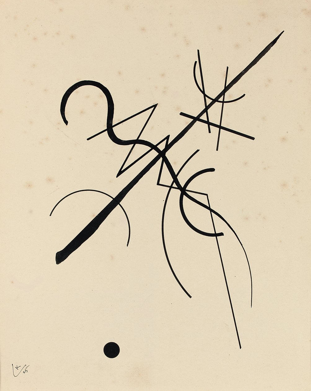 Tegning for punkt og linje til overflate av Wassily Kandinsky