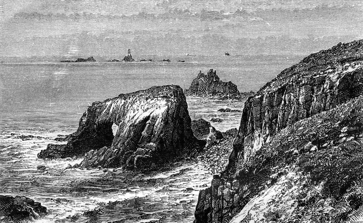 Lands End, Cornwall, 1800-tallet. av Weber