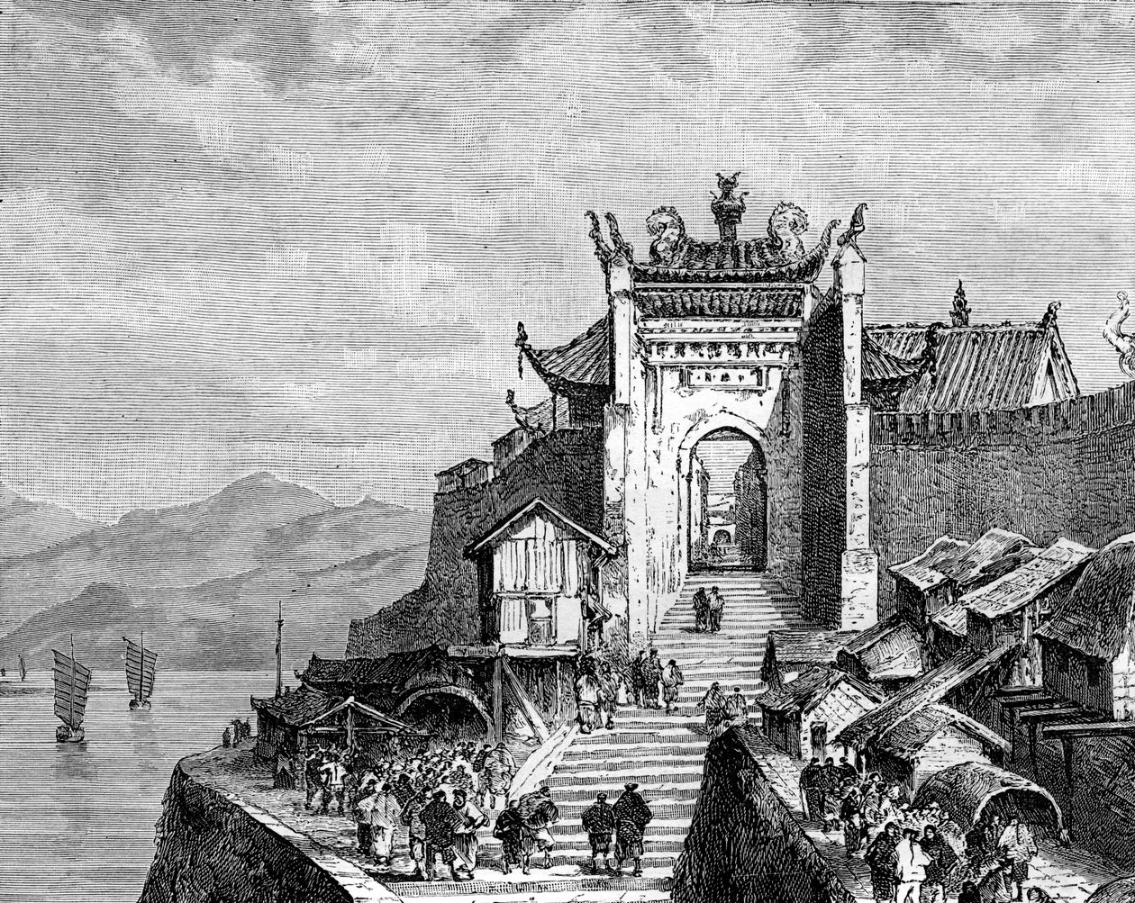 Shanghai havn, Kina, 1800-tallet av Weber