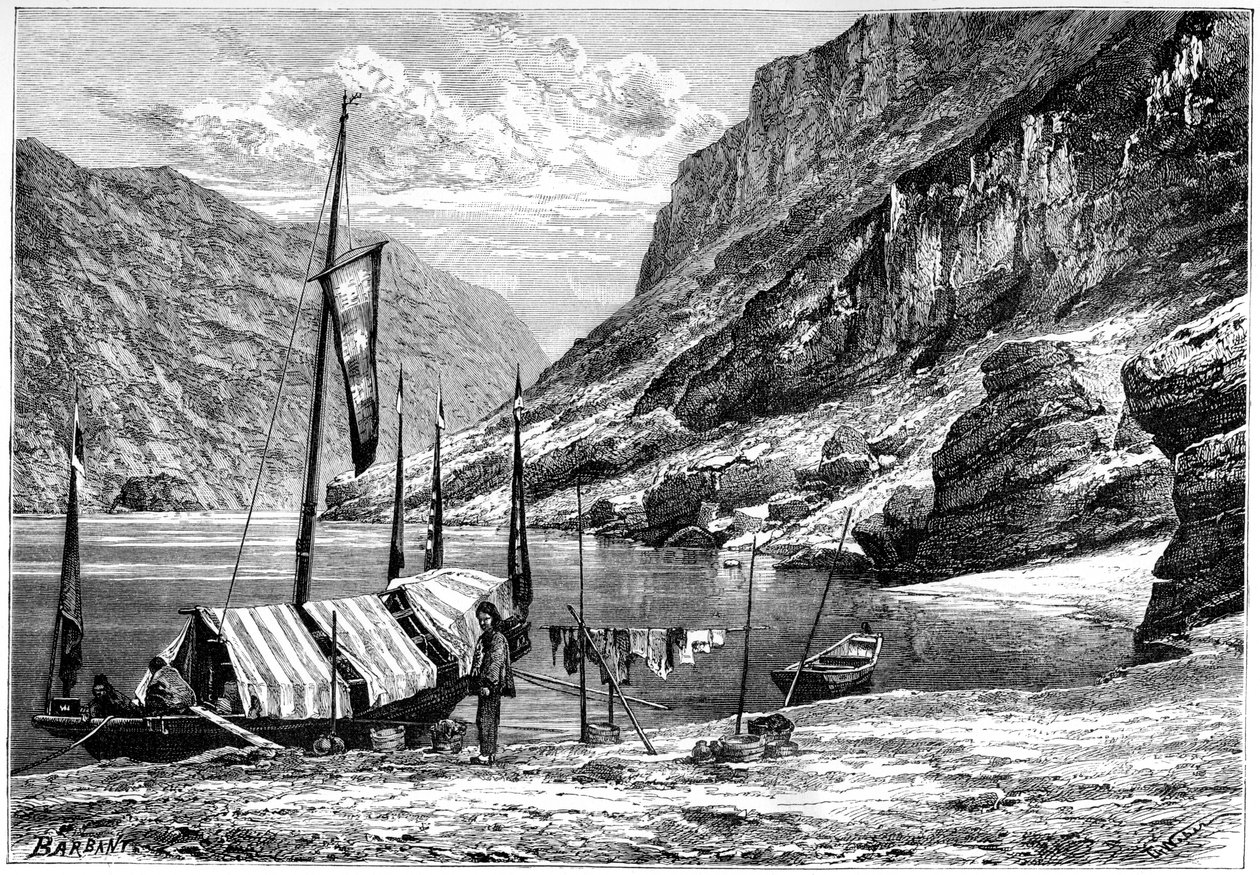 Øvre Yangtze-Kiang, Kina, av Weber