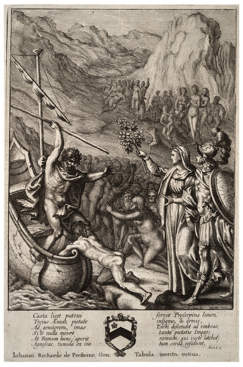Aeneas og Charon. Stat 2 av Wenceslaus Hollar