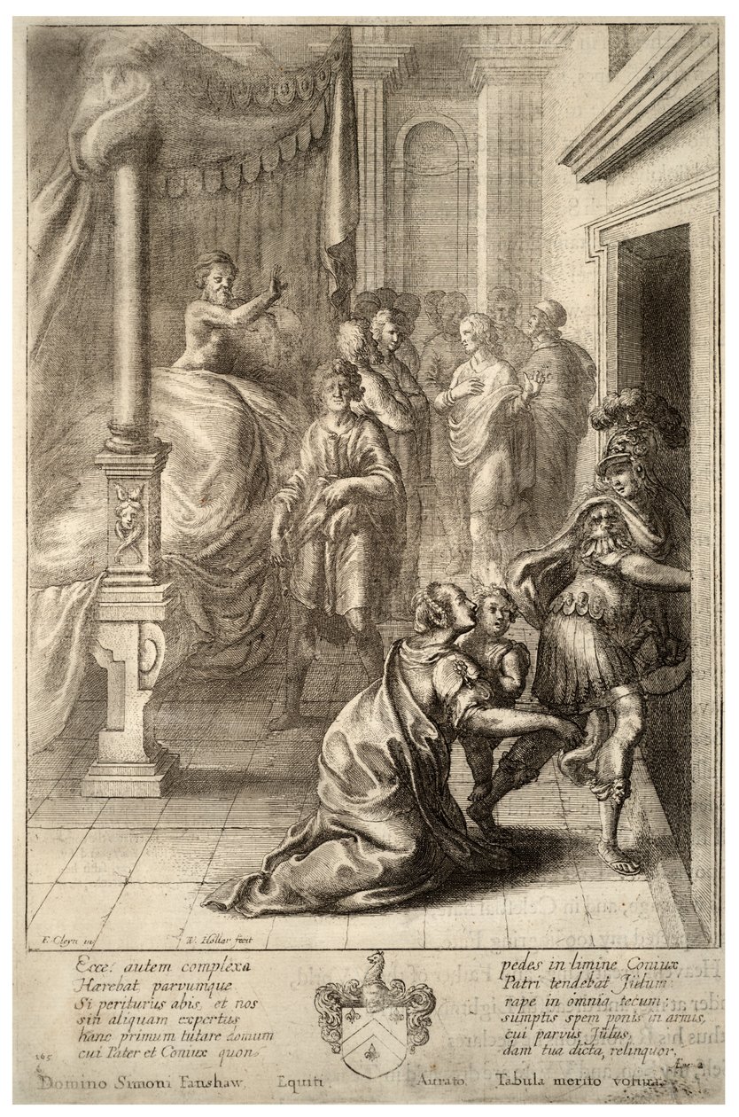 Aeneas forlater Troy. Stat 3 av Wenceslaus Hollar