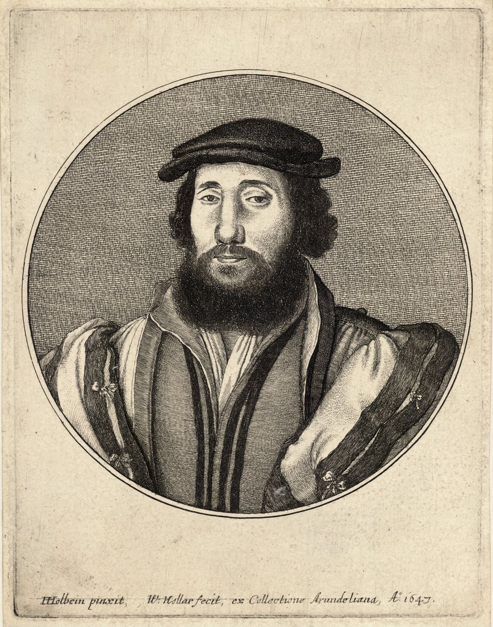 Skjegg mann av Wenceslaus Hollar