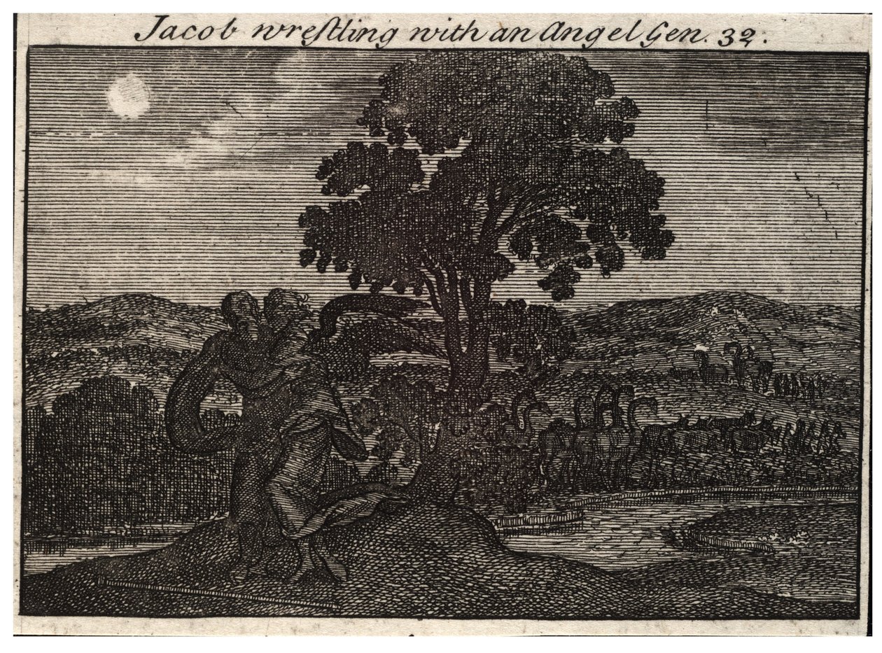 Jakob kjemper med engelen av Wenceslaus Hollar