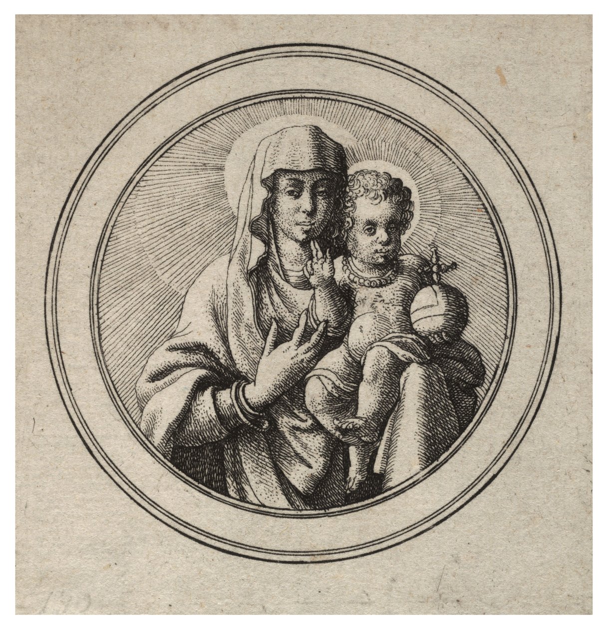 Jomfru og barn av Wenceslaus Hollar