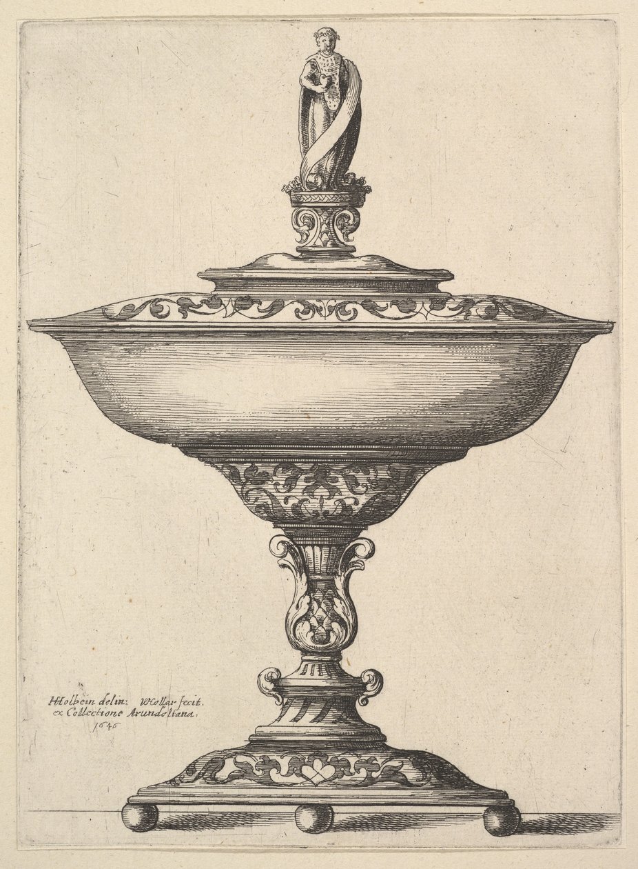 En bred kopp med kuleføtter, 1646. av Wenceslaus Hollar