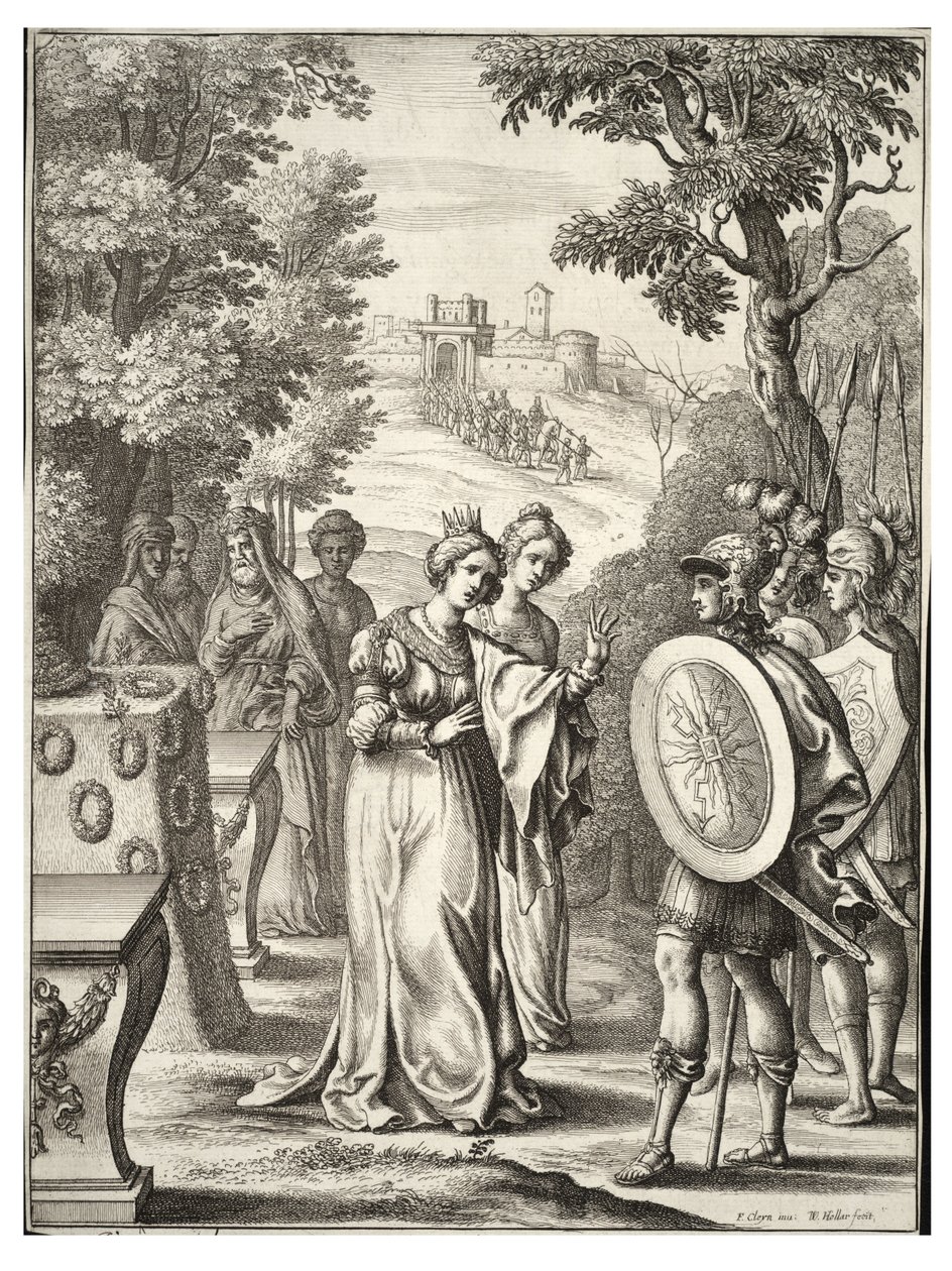 Aeneas møter Andromache av Wenceslaus Hollar