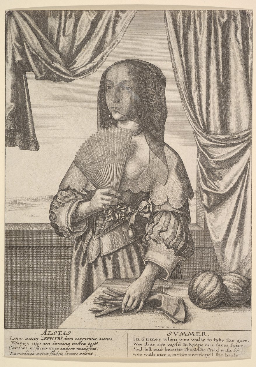 Aestas - Summer Tre-kvart-lengde sesonger, 1641. av Wenceslaus Hollar