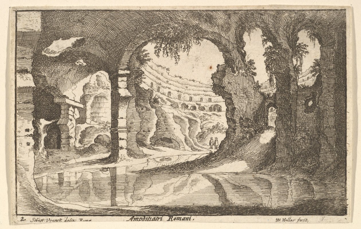 Romersk amfitiatri, ca. 1650. av Wenceslaus Hollar