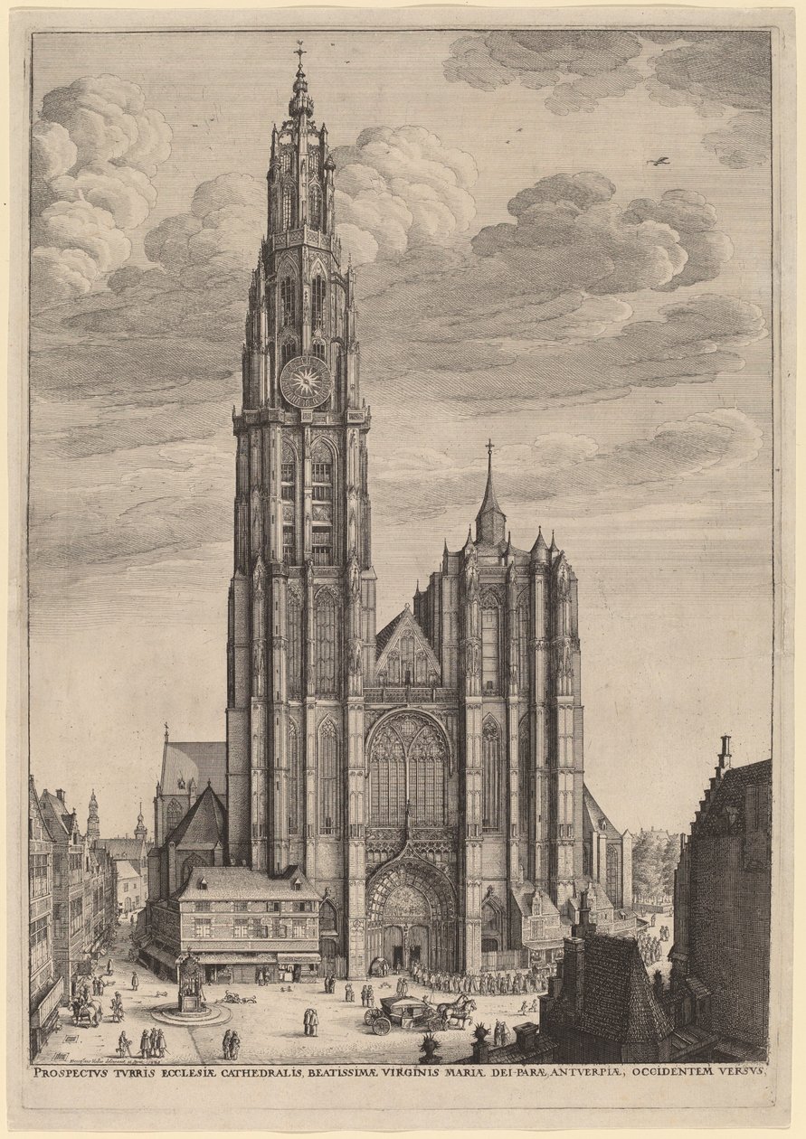 Antwerpen katedral av Wenceslaus Hollar