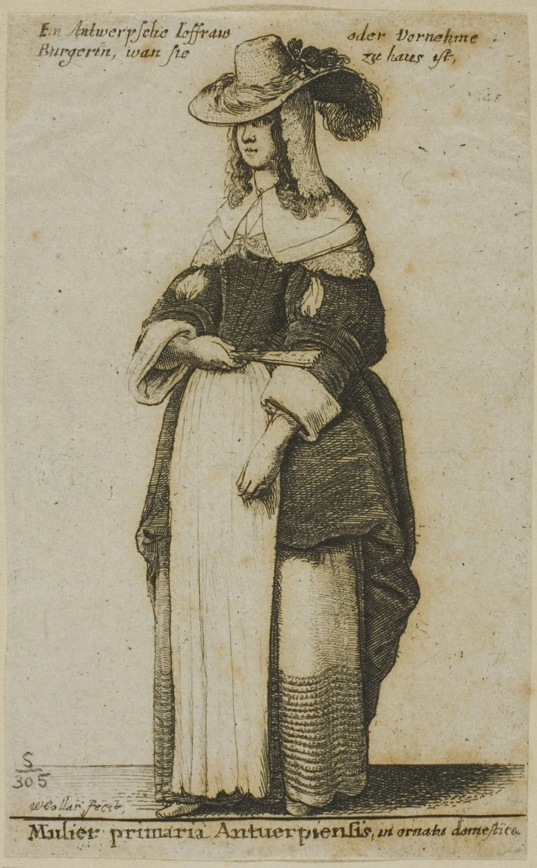 Antwerp kvinne av Wenceslaus Hollar