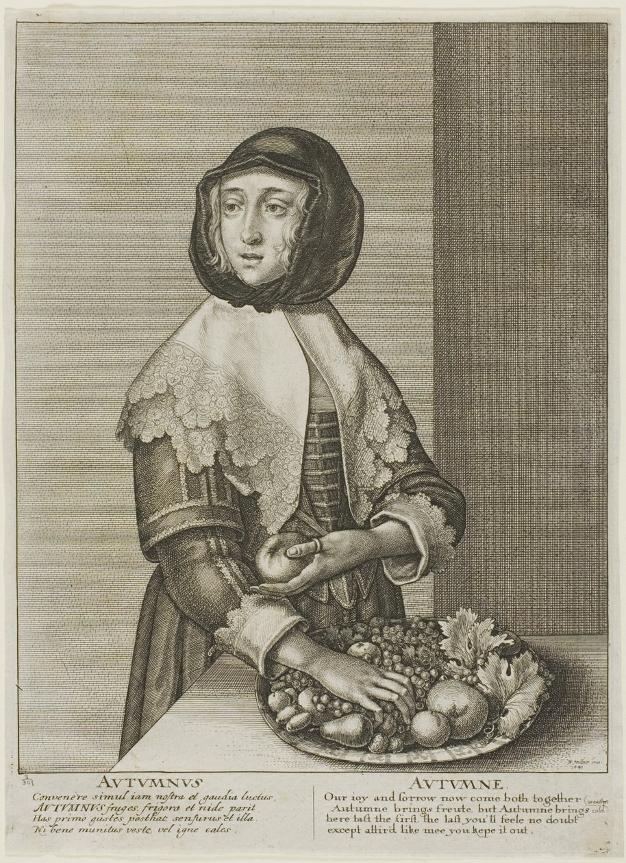 Høst, fra De fire årstider av Wenceslaus Hollar