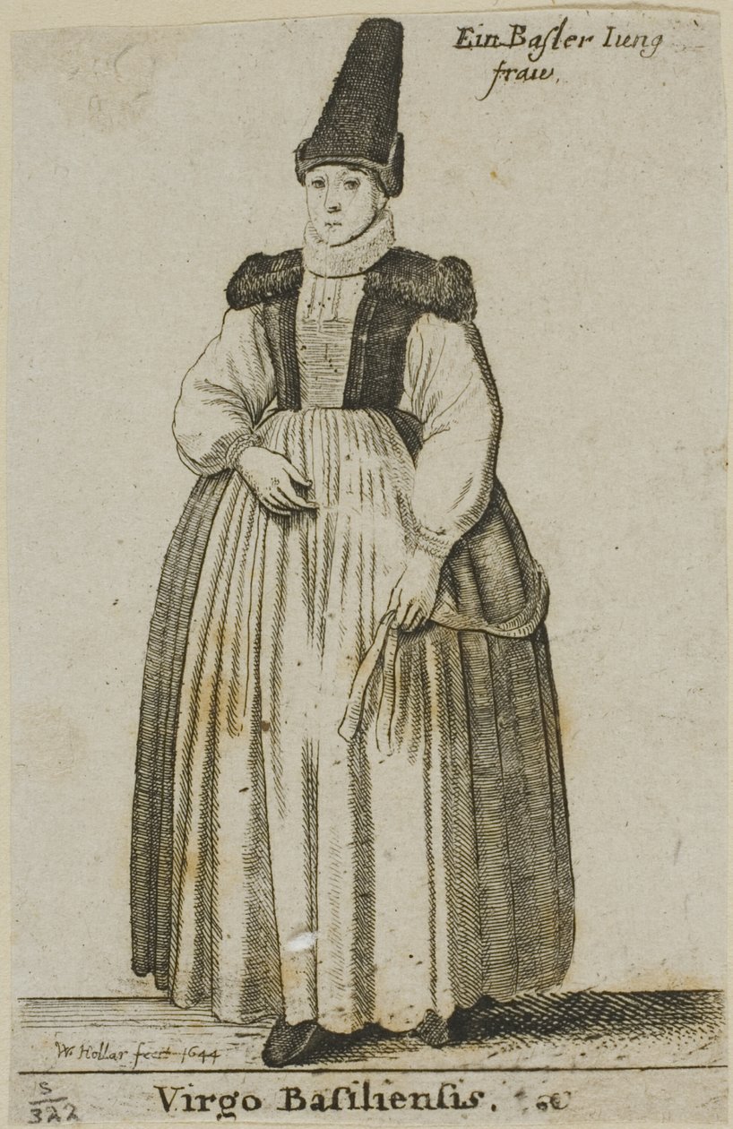 Basel kvinne av Wenceslaus Hollar