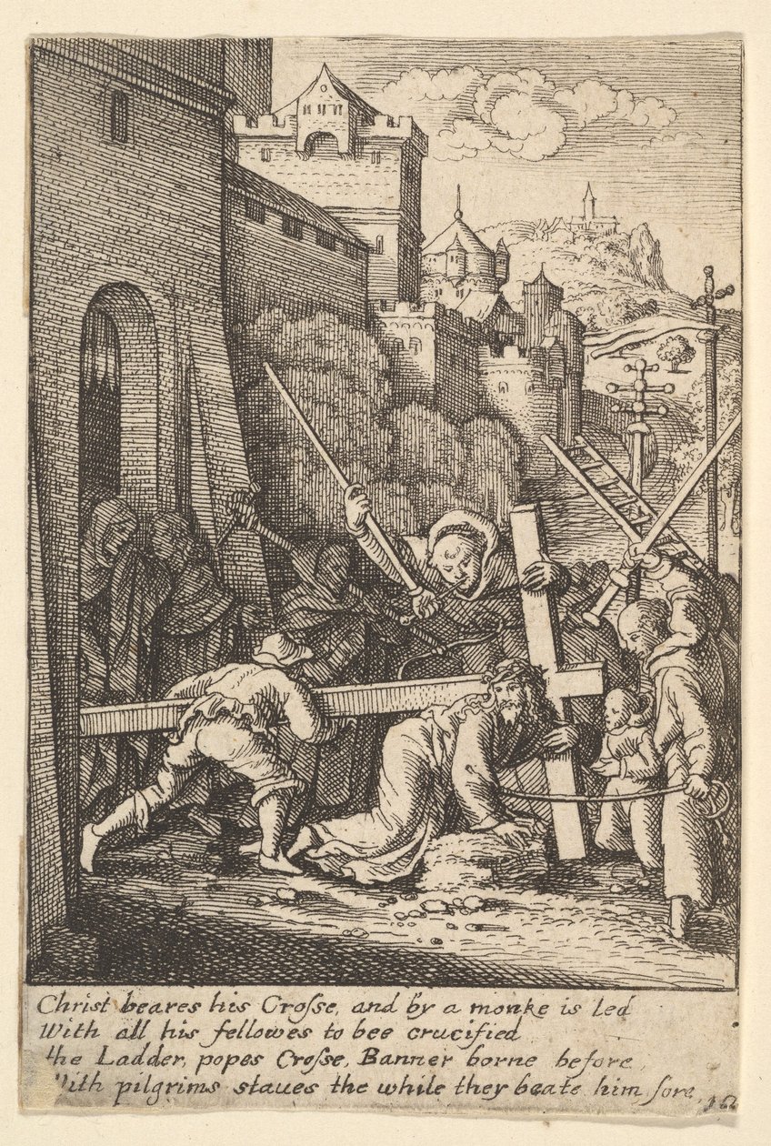 Å bære korset, 1625-77. av Wenceslaus Hollar