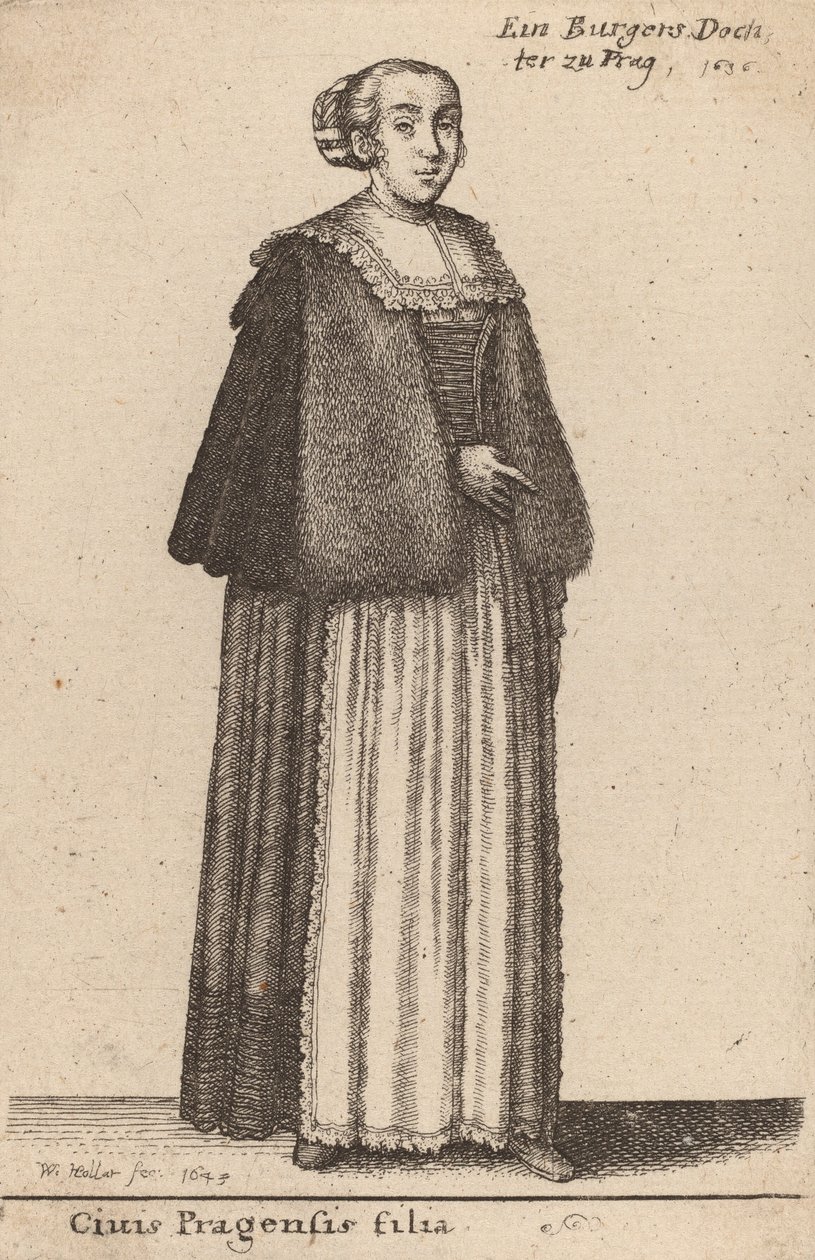 Datter av en borger av Praha, 1643. av Wenceslaus Hollar