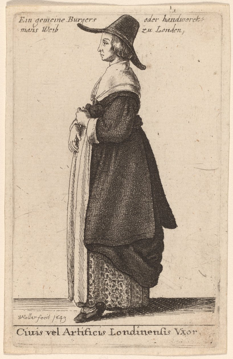 Kone til en statsborger eller håndverker fra London av Wenceslaus Hollar