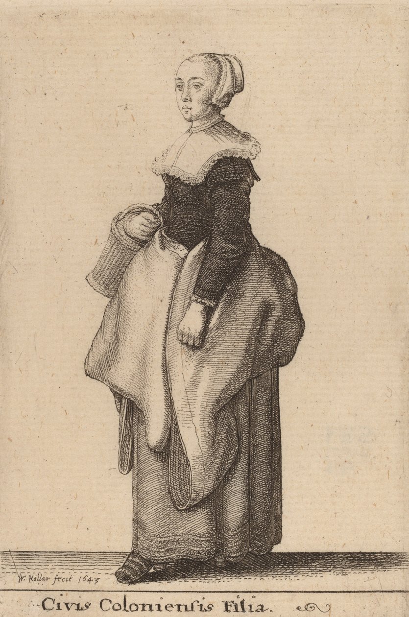 Borgerdatter av Köln, 1643. av Wenceslaus Hollar