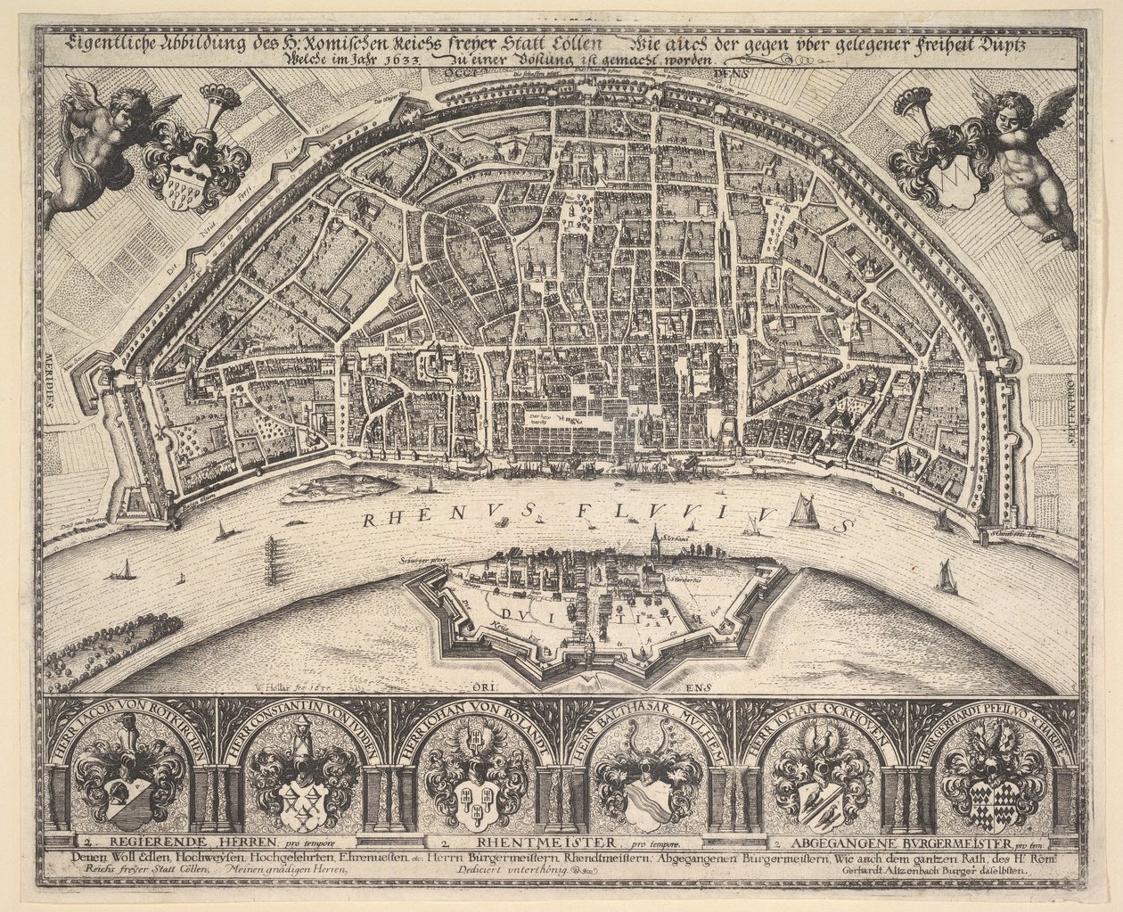 Köln og Deutz, 1635. av Wenceslaus Hollar