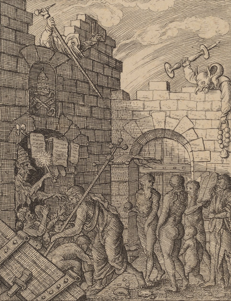 Nedstigning til helvete. av Wenceslaus Hollar
