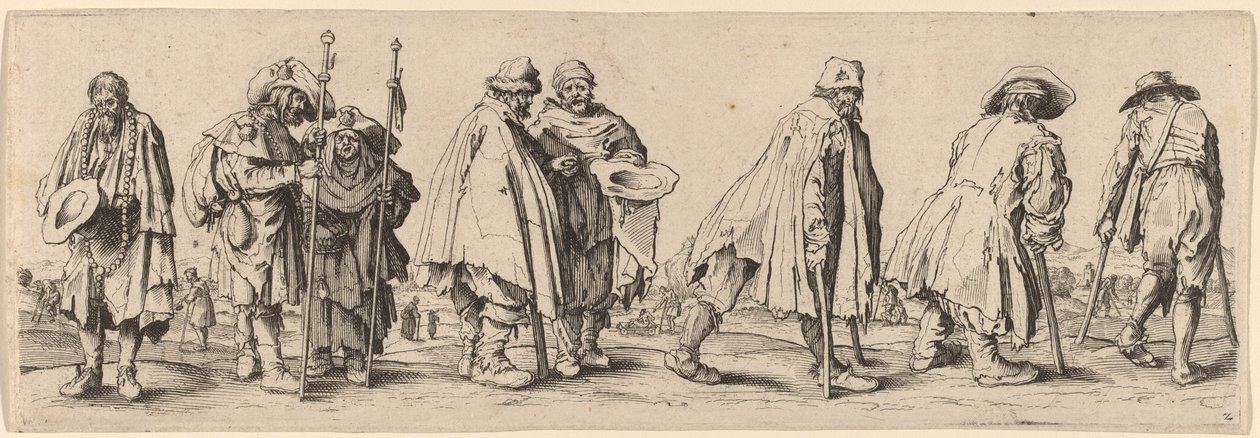 Åtte tiggere. av Wenceslaus Hollar