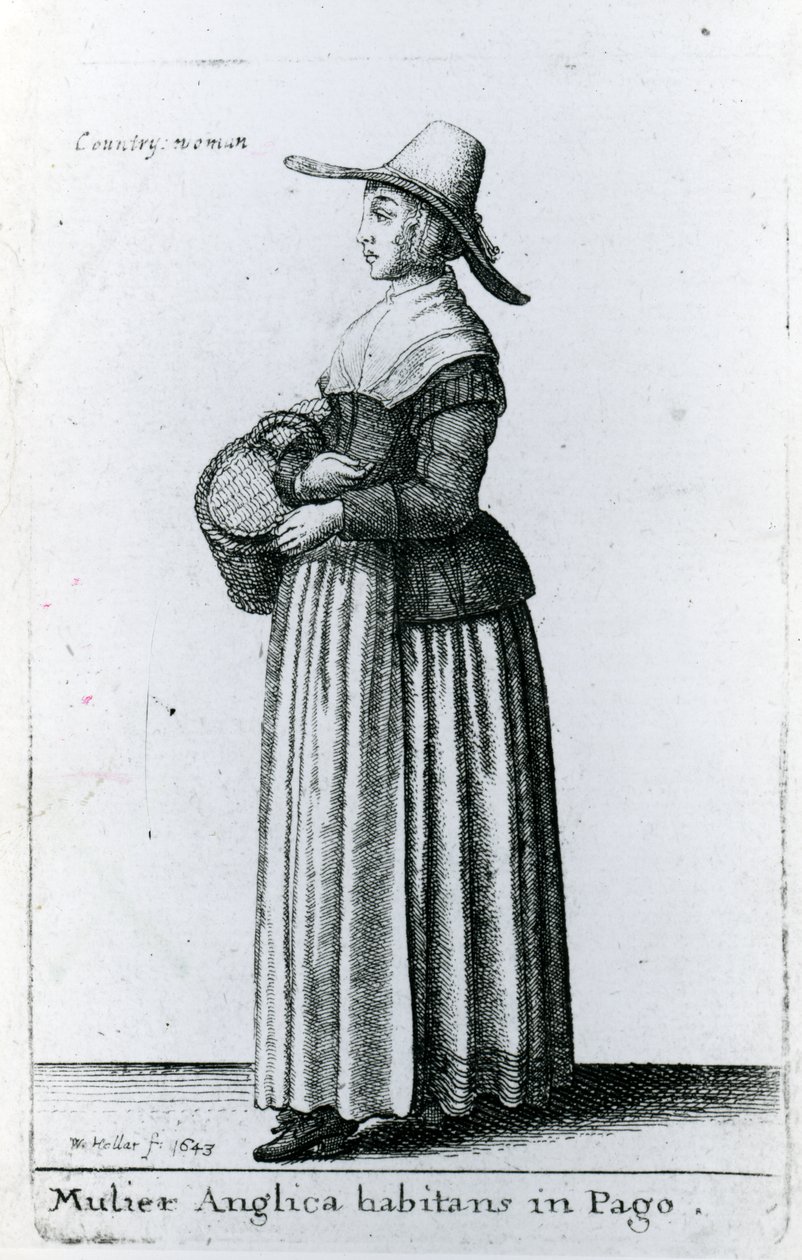 Engelsk landskvinne, 1643 av Wenceslaus Hollar