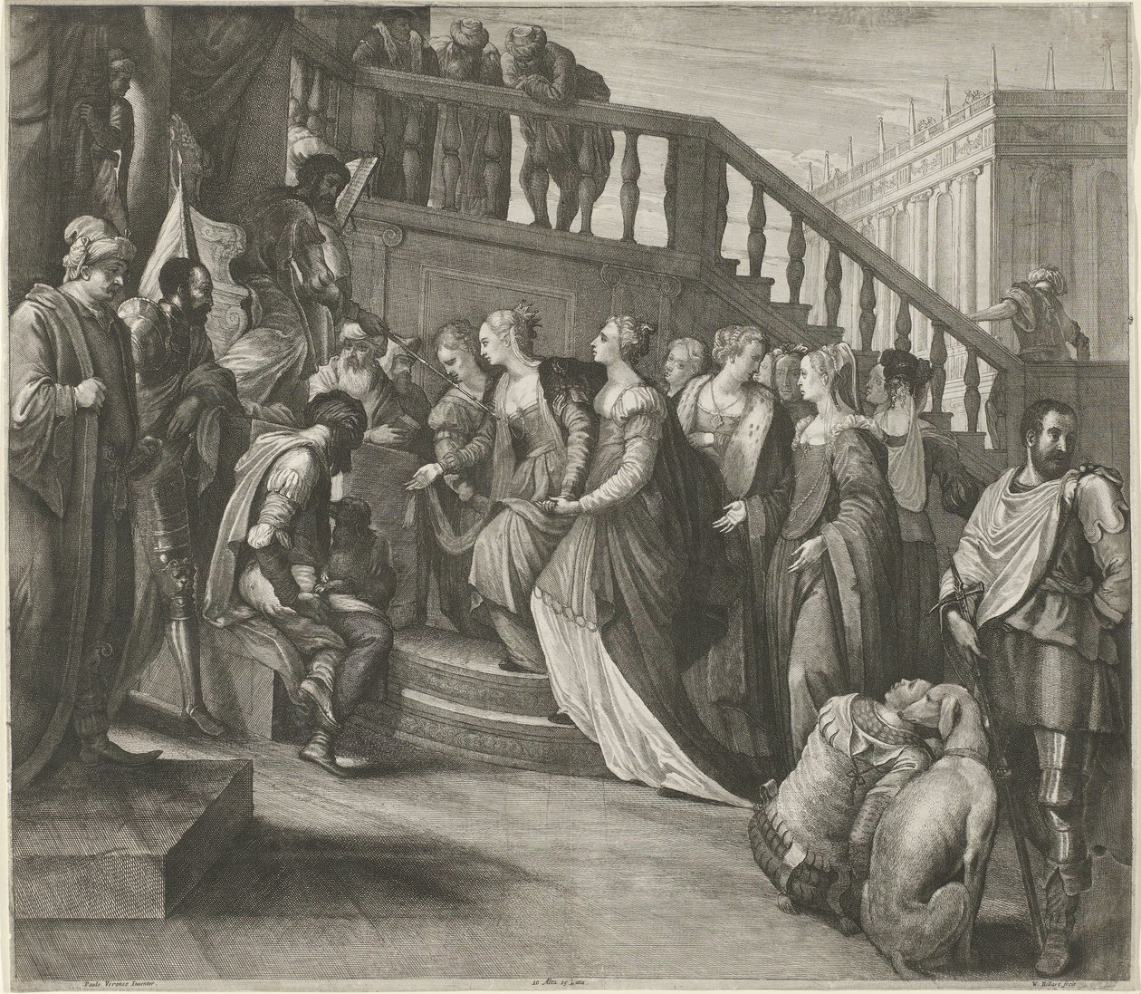 Ester før Ahasverus av Wenceslaus Hollar