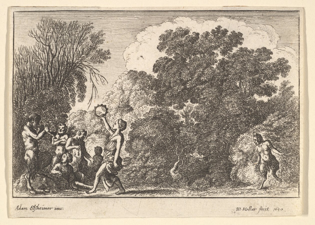 Fem satyrer og to nymfer, 1650. av Wenceslaus Hollar
