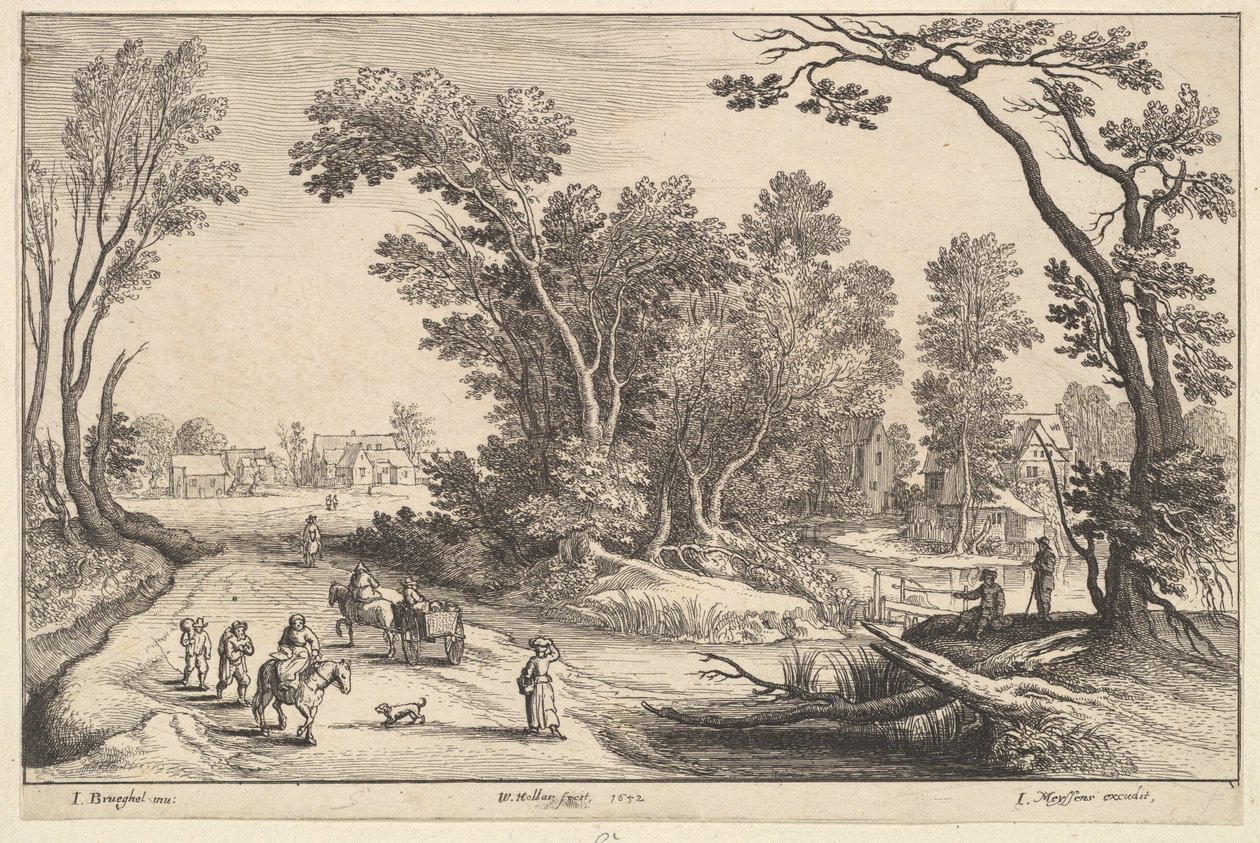 Går til markedet, 1652. av Wenceslaus Hollar