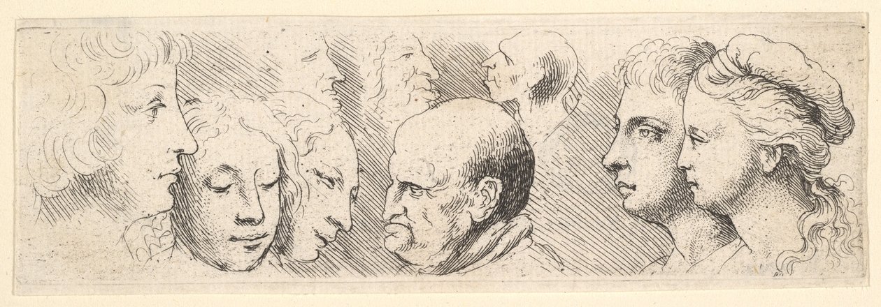 Hovedstudier, 1644-52. av Wenceslaus Hollar