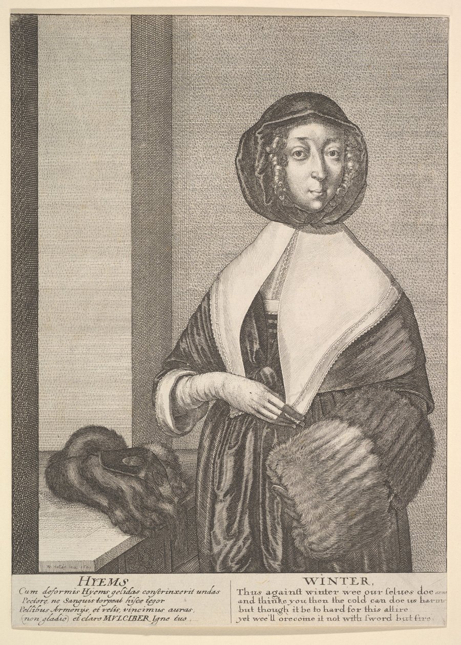Hyems - Winter Tre-kvart-lengde sesonger, 1641. av Wenceslaus Hollar