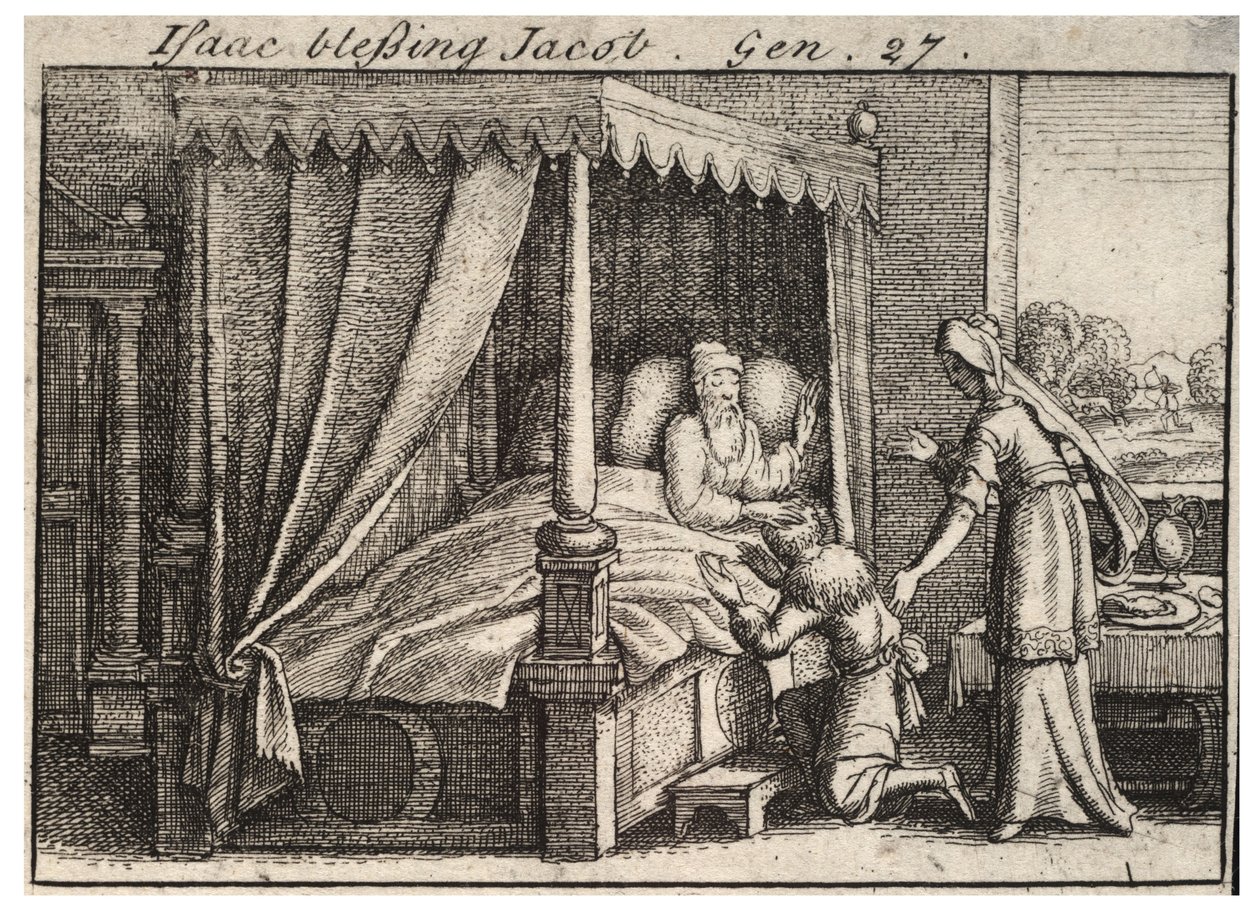Isak velsigner Jakob. Tilstand 2 av Wenceslaus Hollar
