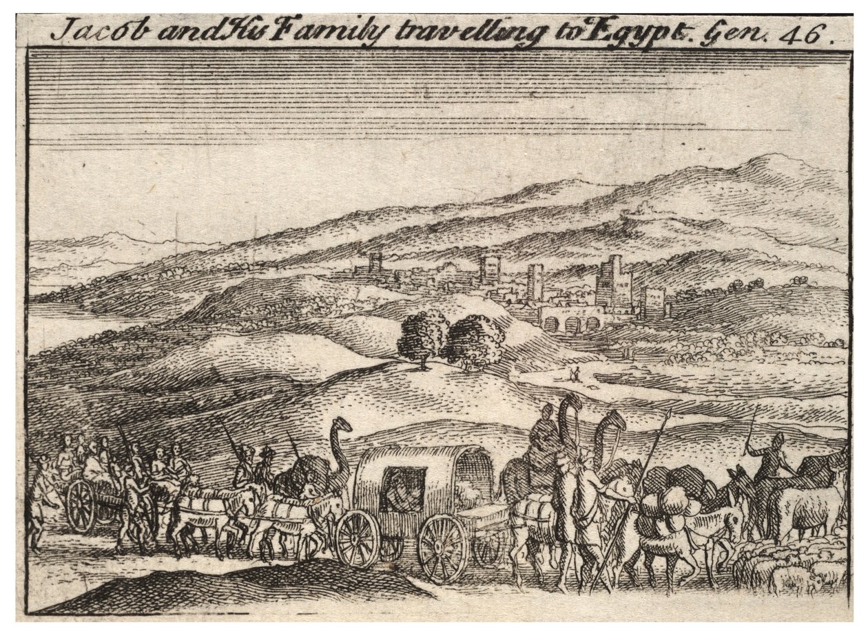 Jakob reiser til Egypt. Tilstand 3 av Wenceslaus Hollar