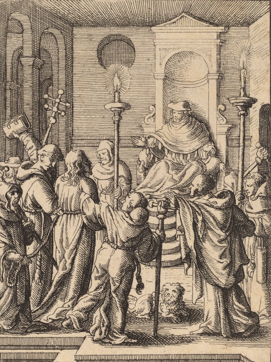 Jesus før Annas. av Wenceslaus Hollar