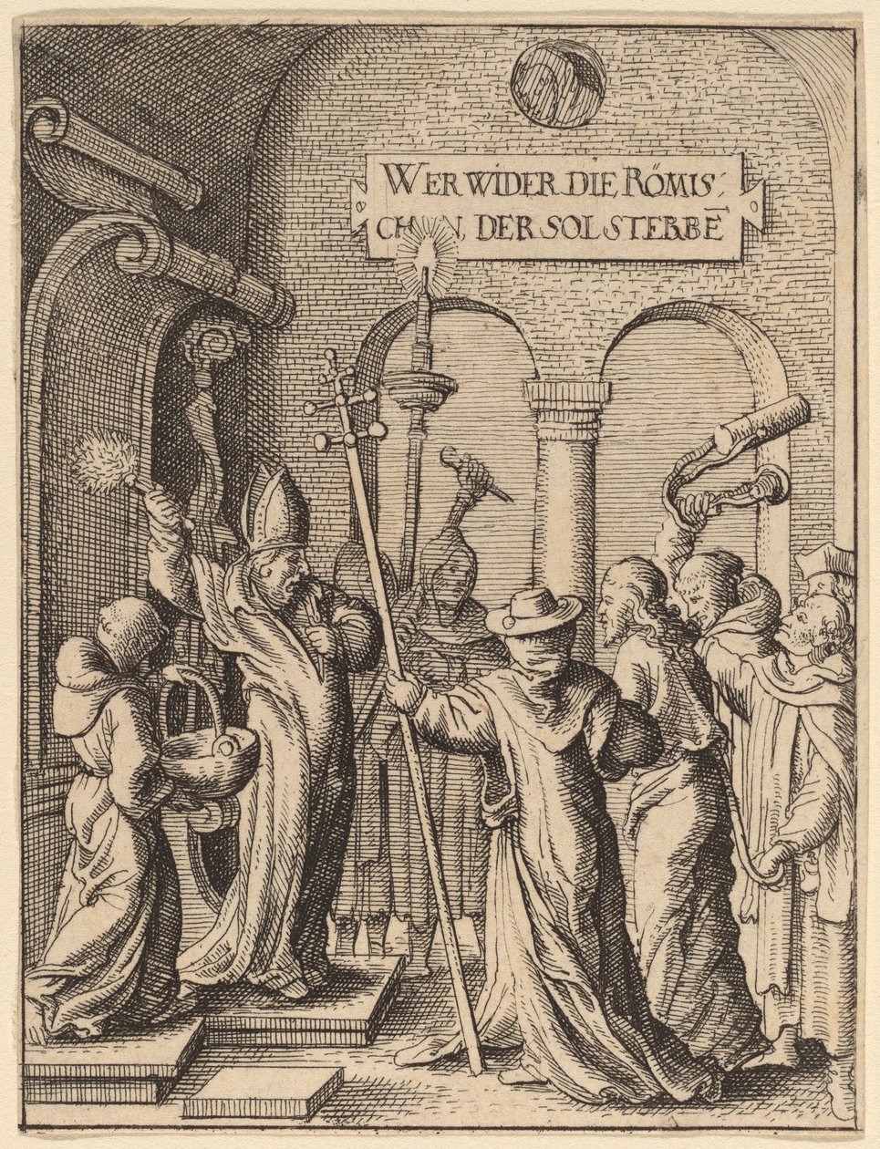 Jesus før Kaifas av Wenceslaus Hollar