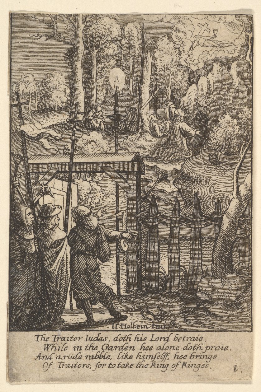 Jesus på Oljeberget, 1625-77. av Wenceslaus Hollar