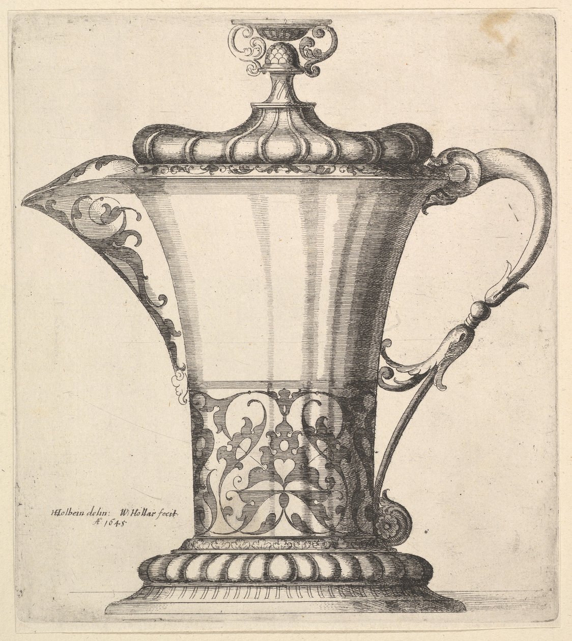 Kanne med bred tut, 1645. av Wenceslaus Hollar