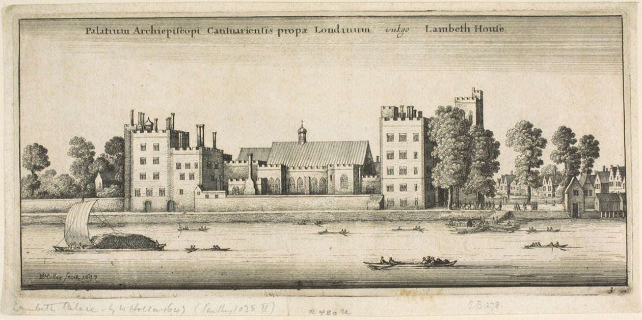 Lambeth Palace fra elven av Wenceslaus Hollar