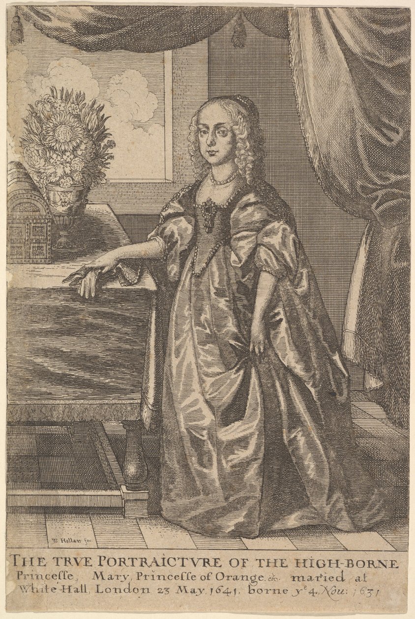 Mary, prinsesse av Orange, 1625-77. av Wenceslaus Hollar