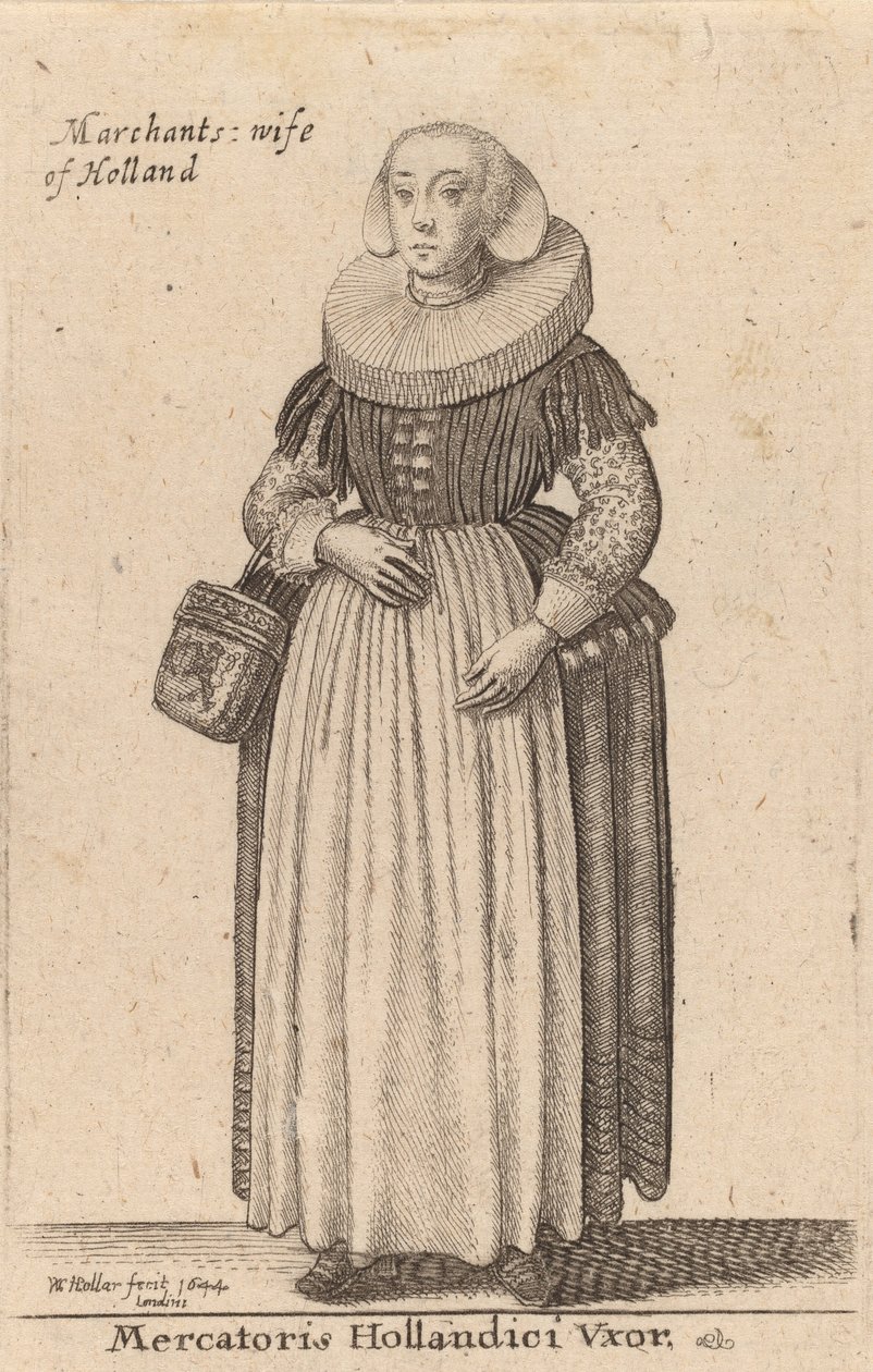 Nederlandsk kjøpmanns hustru, 1644. av Wenceslaus Hollar
