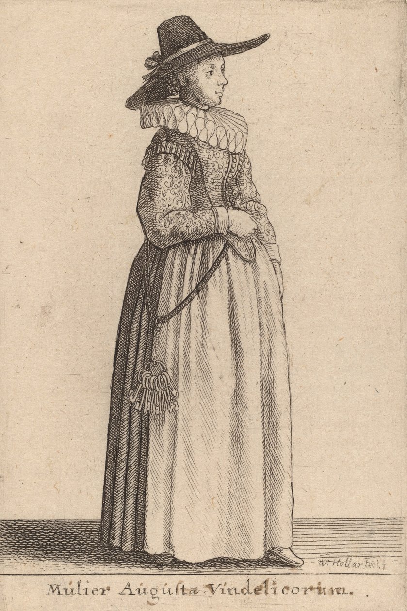 Kona til Augusta av Vindelico. av Wenceslaus Hollar