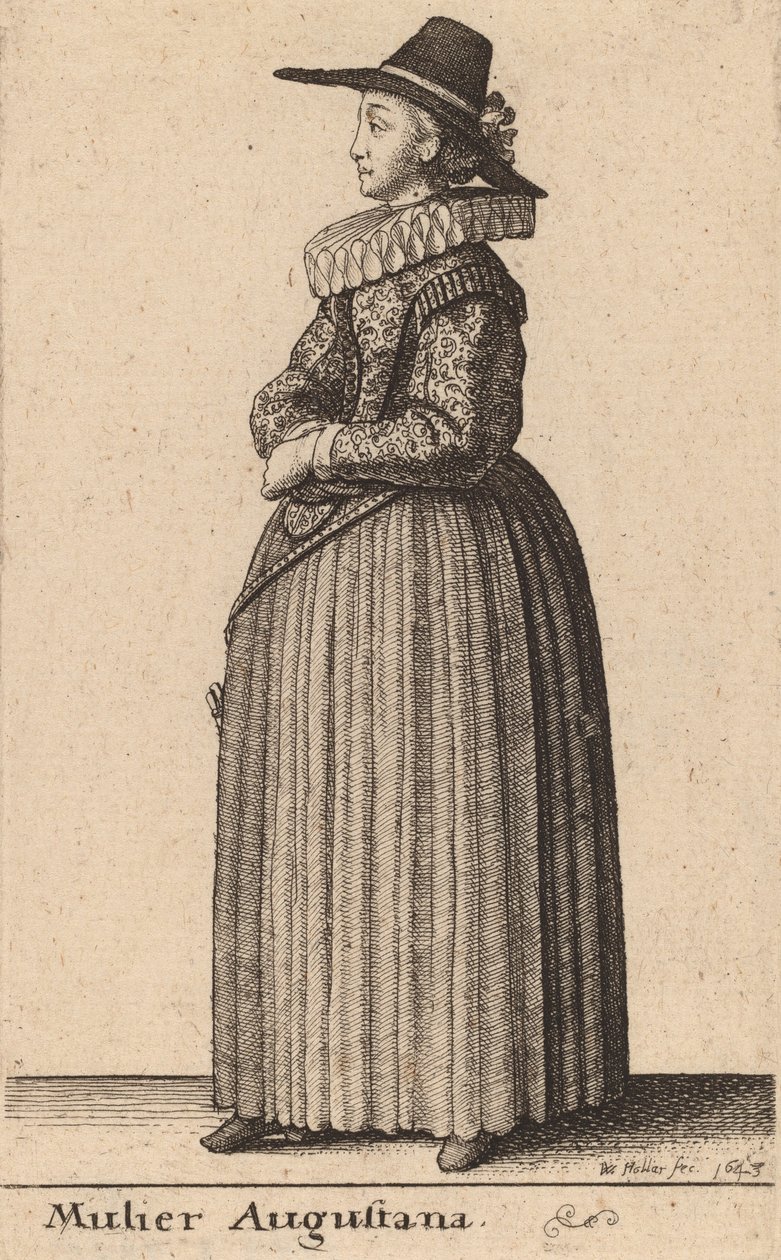En augustansk kvinne, 1643. av Wenceslaus Hollar