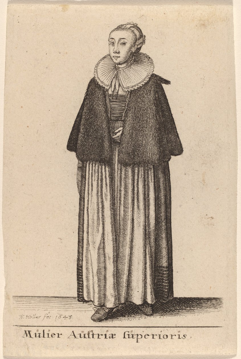 En kvinne fra Øvre Østerrike av Wenceslaus Hollar
