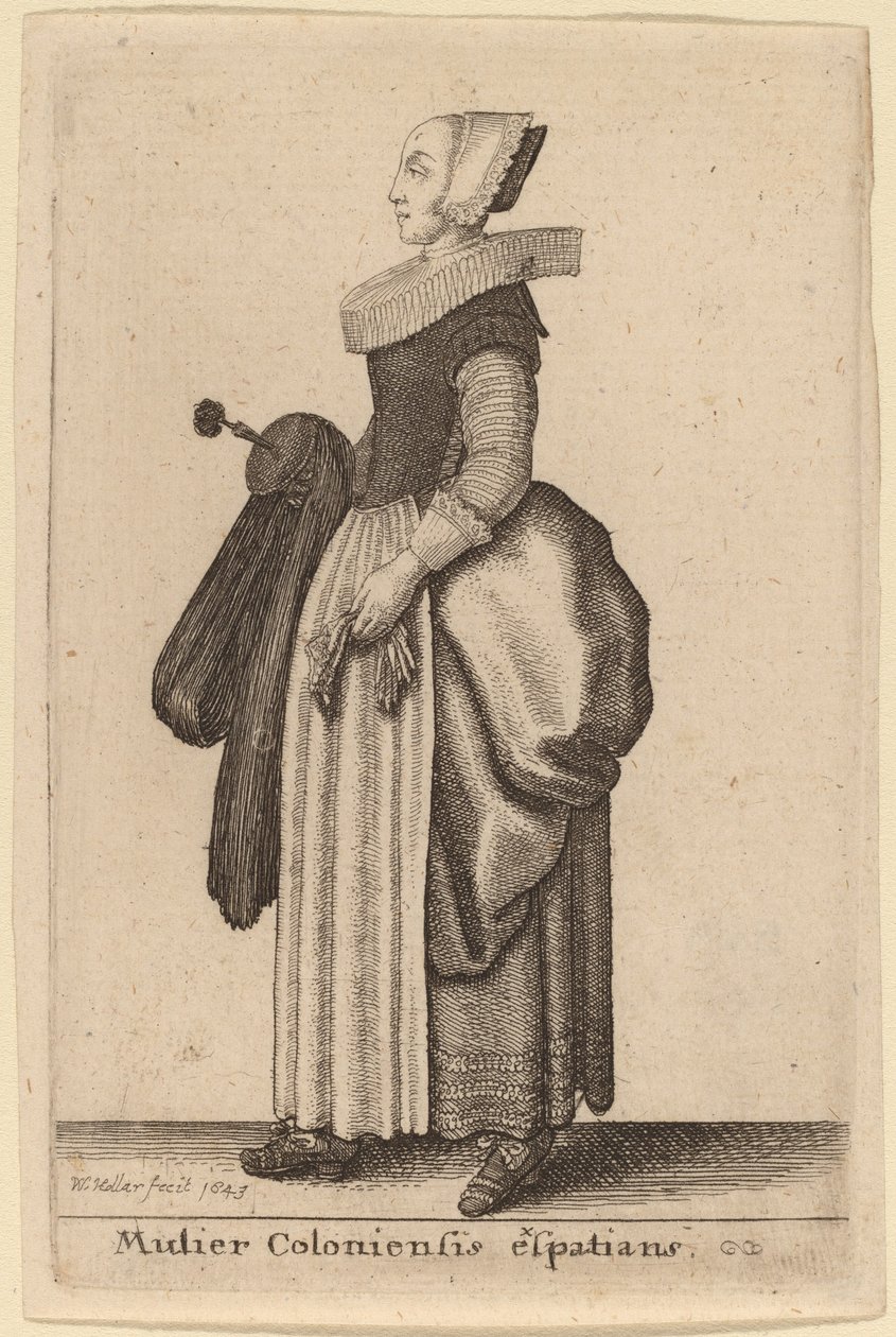 Ekspatisk kvinne fra kolonien av Wenceslaus Hollar