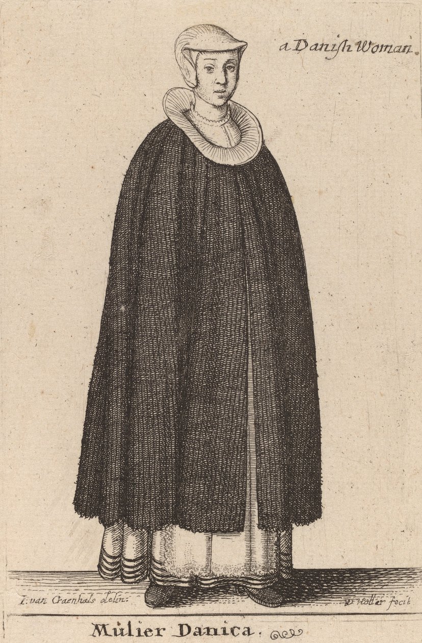 En dansk kvinne. av Wenceslaus Hollar